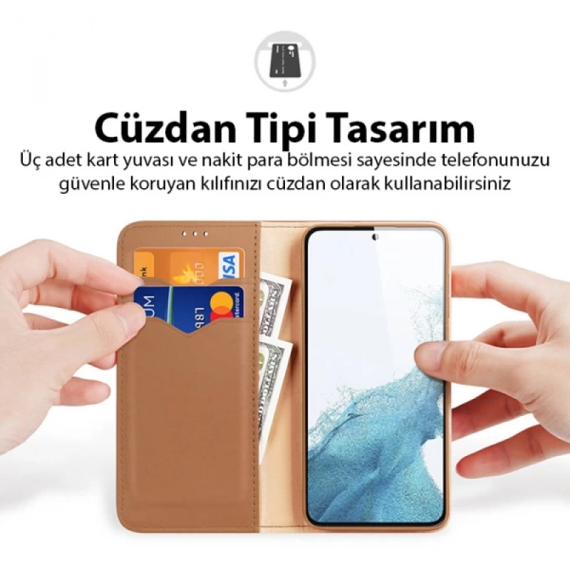 Dux Ducis SM Galaxy S23 Plus Kılıf Mıknatıslı Cüzdanlı Deri Kılıf Hivo Series