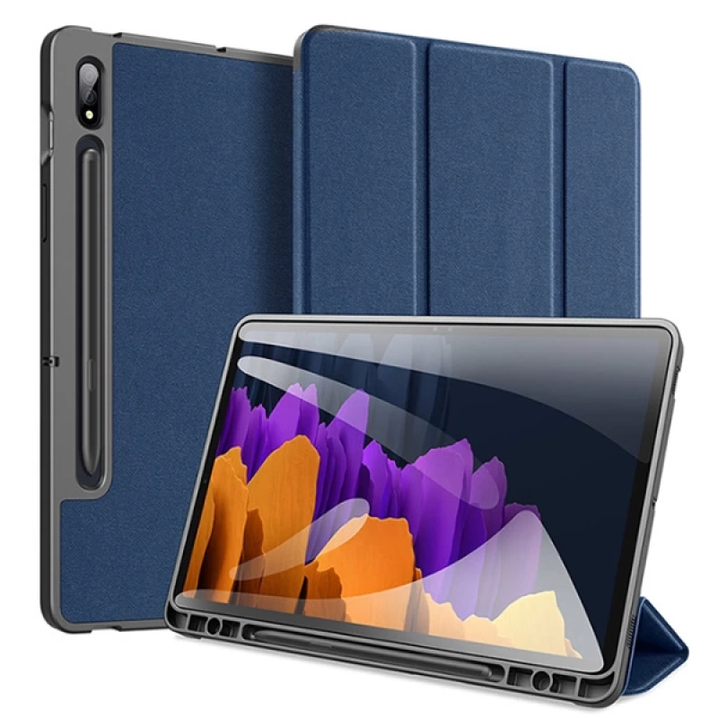 Dux Ducis SM Galaxy Tab S8 (X700-X706) S7 (T870-T875-T876B) Kılıf Kalem Yerli Mıknatıslı Domo Series