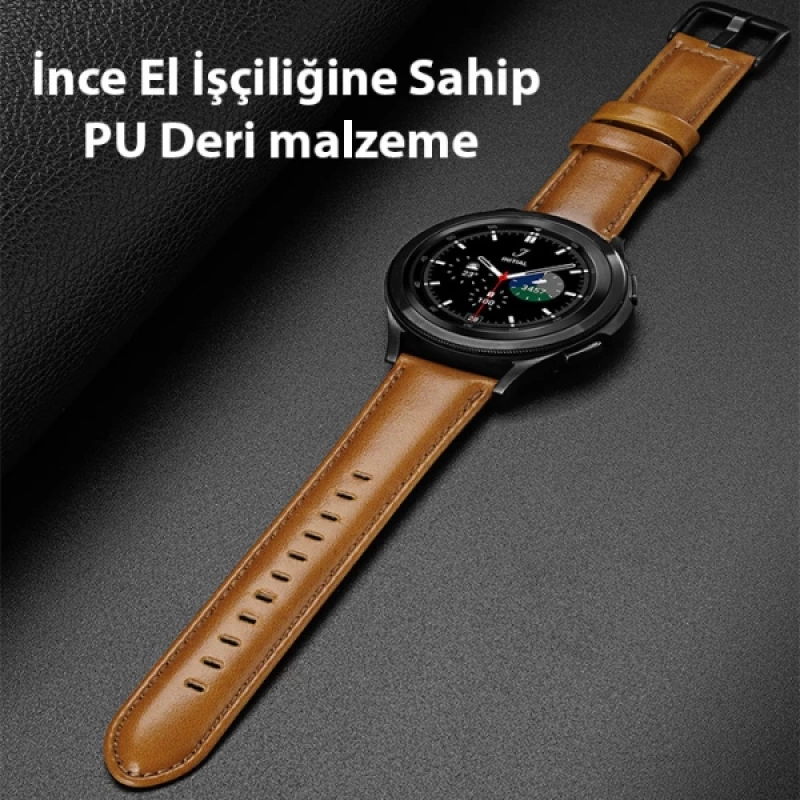 Dux Ducis SM Galaxy Watch 20MM-Huawei GT2-GT3 42MM-Magic 2 42MM için Business Deri Kayış Kordon