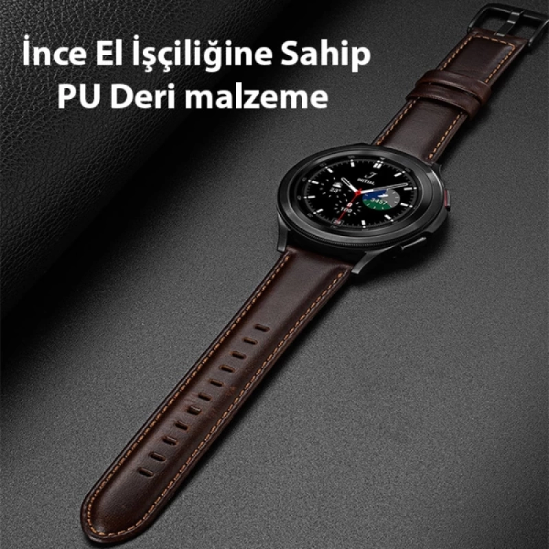 Dux Ducis SM Galaxy Watch 20MM-Huawei GT2-GT3 42MM-Magic 2 42MM için Business Deri Kayış Kordon