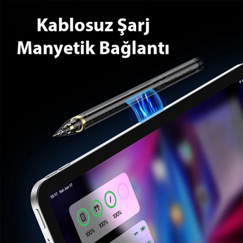 Dux Ducis SP-04 Manyetik Şarjlı Stylus Pen iPad Tablet Dokunmatik Kalem Transparent