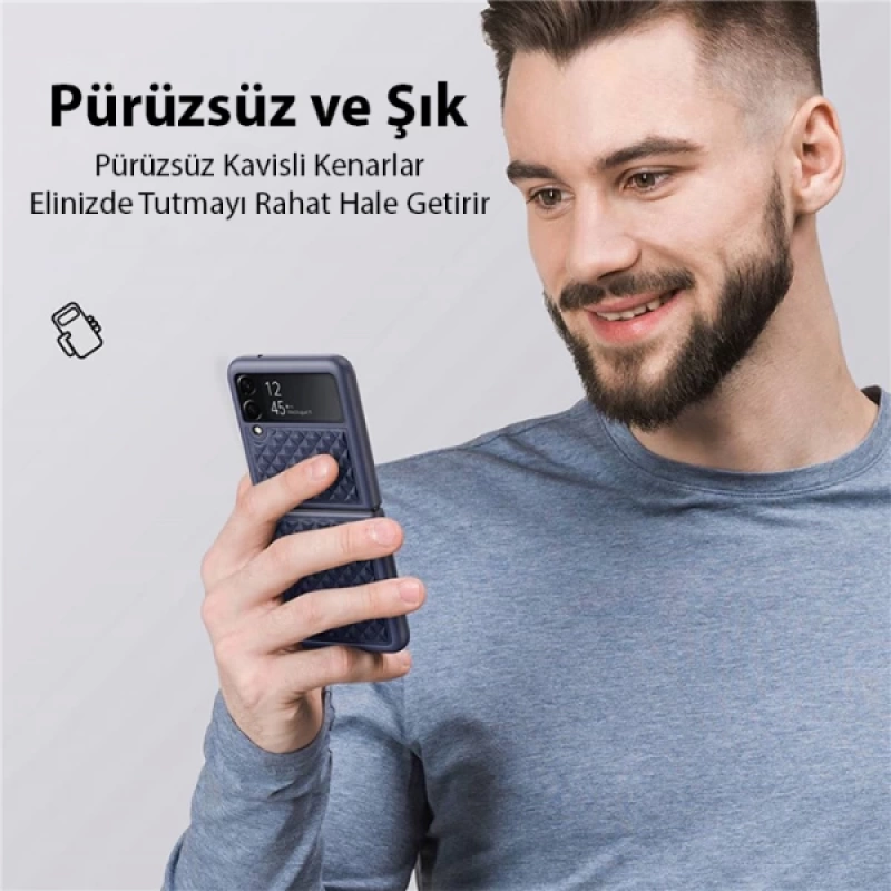 Dux Ducis Venice Series Samsung Galaxy Z Flip3 5G için Premium Deri Kılıf