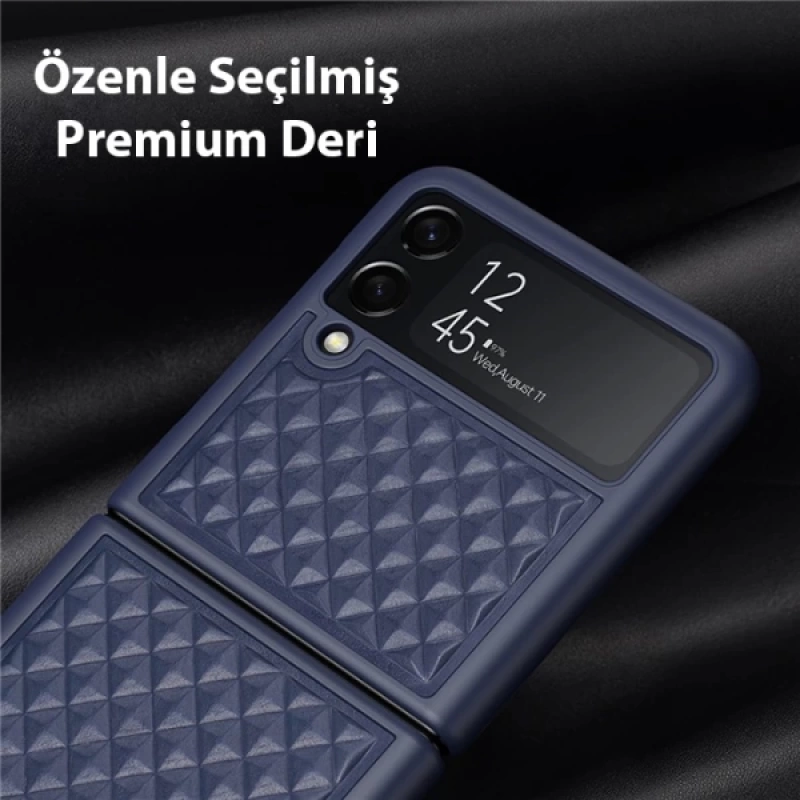 Dux Ducis Venice Series Samsung Galaxy Z Flip3 5G için Premium Deri Kılıf