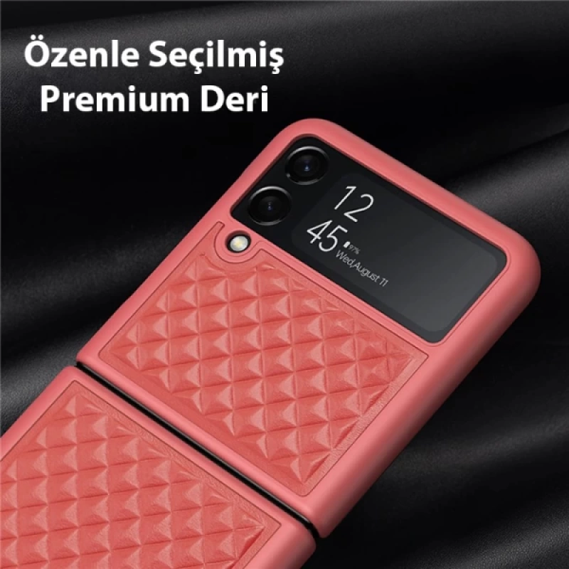 Dux Ducis Venice Series Samsung Galaxy Z Flip3 5G için Premium Deri Kılıf