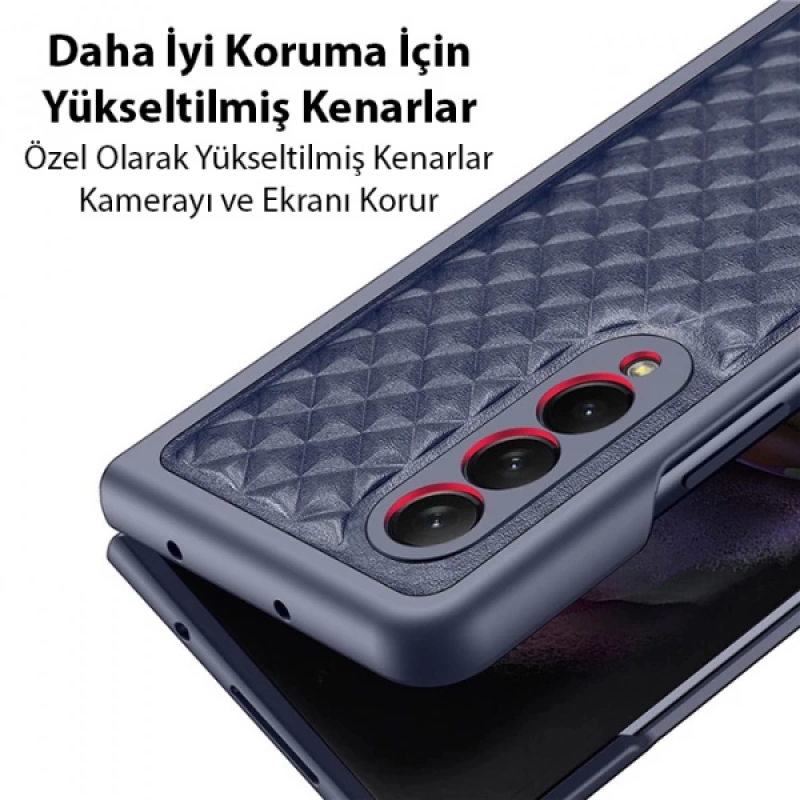 Dux Ducis Venice Series Samsung Galaxy Z Fold4 5G için Premium Deri Kılıf