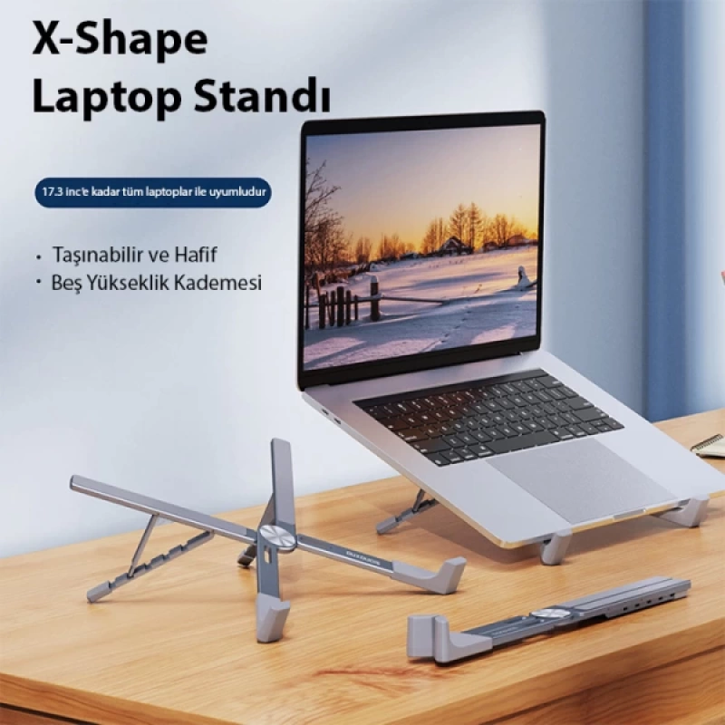 Dux Ducis X-Shape Alüminyum Alaşımlı Katlanır Laptop Standı