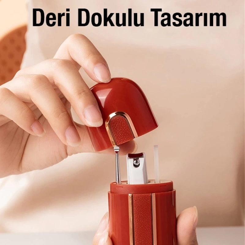 EZERE 3in1 Taşınabilir Tırnak Makası + Törpü + Kulak Kaşığı Bakım Seti