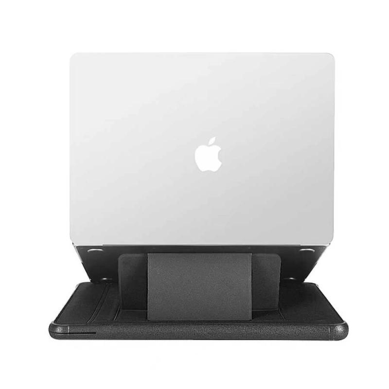 More TR Apple Macbook Pro 16.2 2023 A2780 Wiwu Defender Stand Case Taşınabilir Standlı Magnetik PU Laptop Çantası