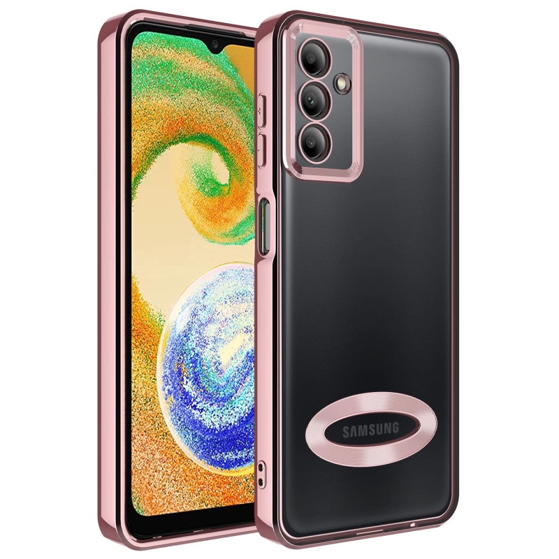 Galaxy A04S Kılıf Kamera Korumalı Logo Gösteren Zore Omega Kapak