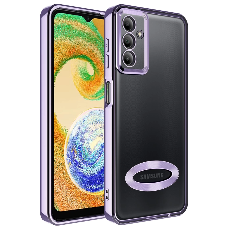 Galaxy A04S Kılıf Kamera Korumalı Logo Gösteren Zore Omega Kapak