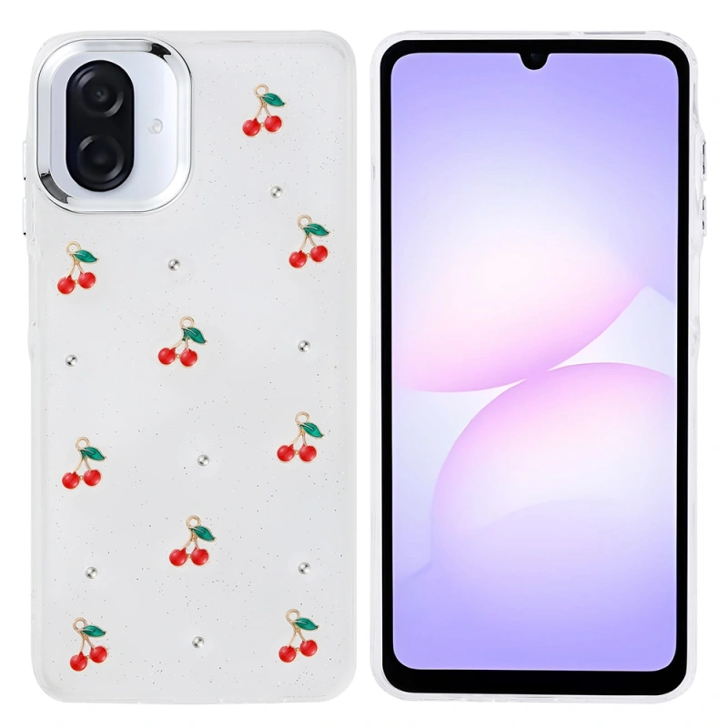 Galaxy A07 Kılıf Airbag Tasarımlı Simli Şeffaf Zore Kutup Kapak