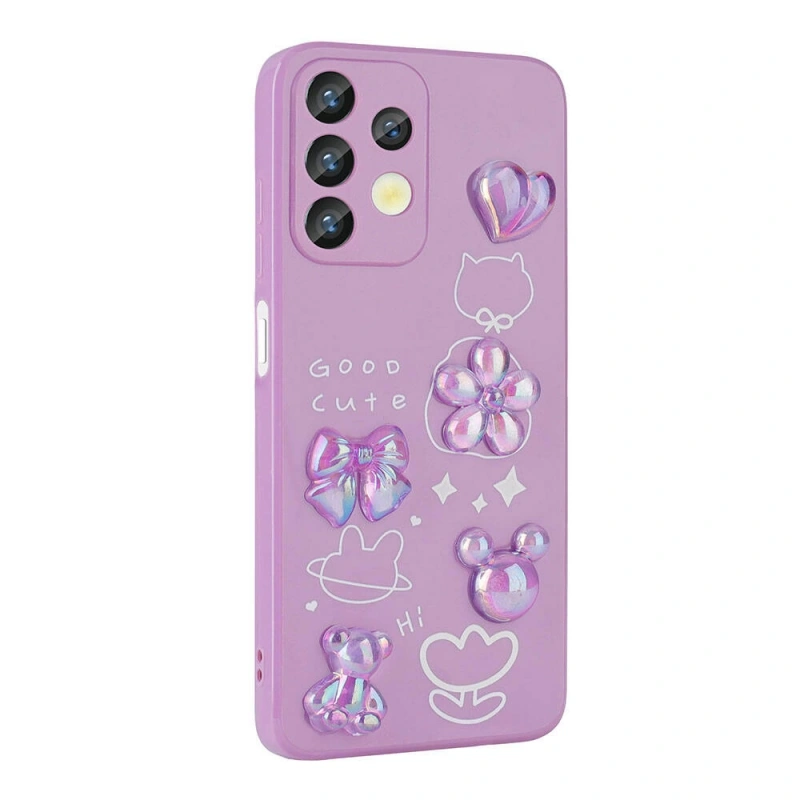 Galaxy A13 4G Kılıf Kabartma Figürlü Parlak Zore Toys Silikon Kapak