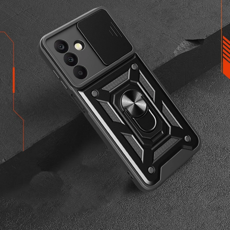 Galaxy A17 Kılıf Magnetik Standlı Kamera Korumalı Zore Sürgülü Vega Kapak