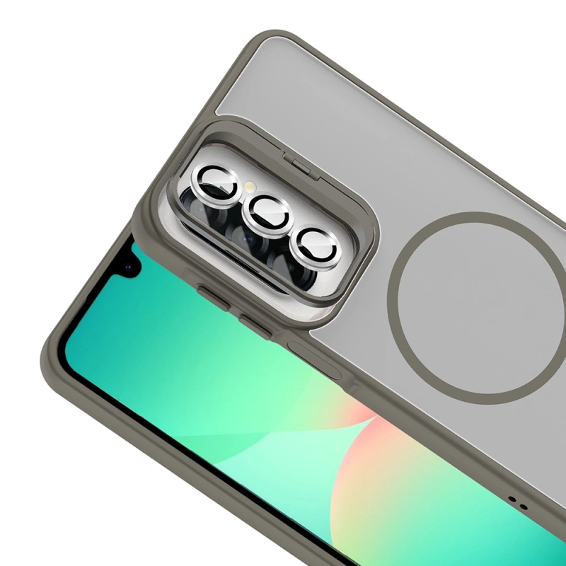 Galaxy A17 Kılıf Standlı ve Kamera Lens Hediyeli Zore Etro Kapak