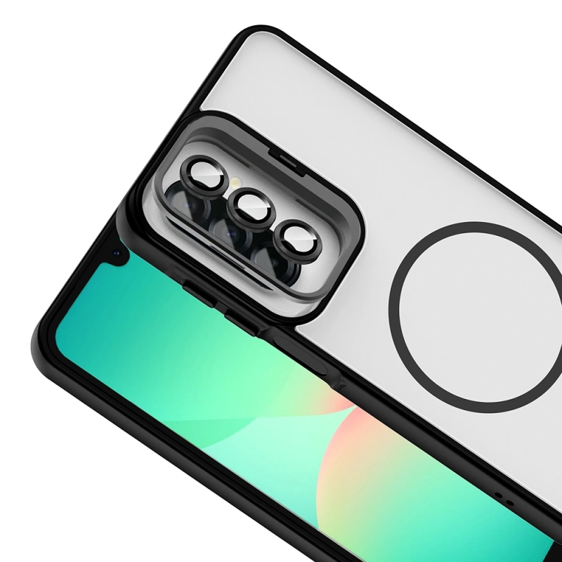 Galaxy A17 Kılıf Standlı ve Kamera Lens Hediyeli Zore Etro Kapak