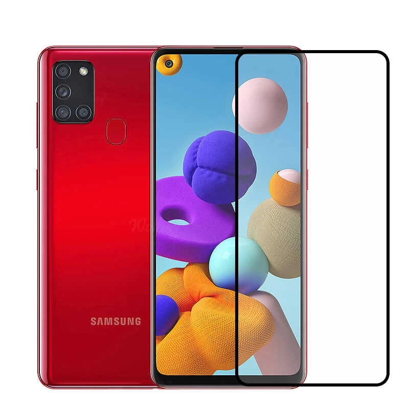 Galaxy A21S Zore Kenarları Kırılmaya Dayanıklı Cam Ekran Koruyucu