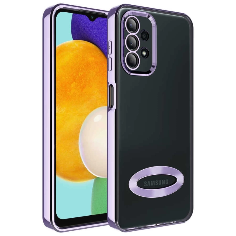 Galaxy A23 Kılıf Kamera Korumalı Logo Gösteren Zore Omega Kapak