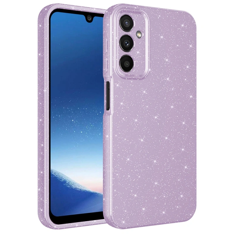 Galaxy A24 Kılıf Kamera Korumalı Simli Lüks Zore Koton Kapak
