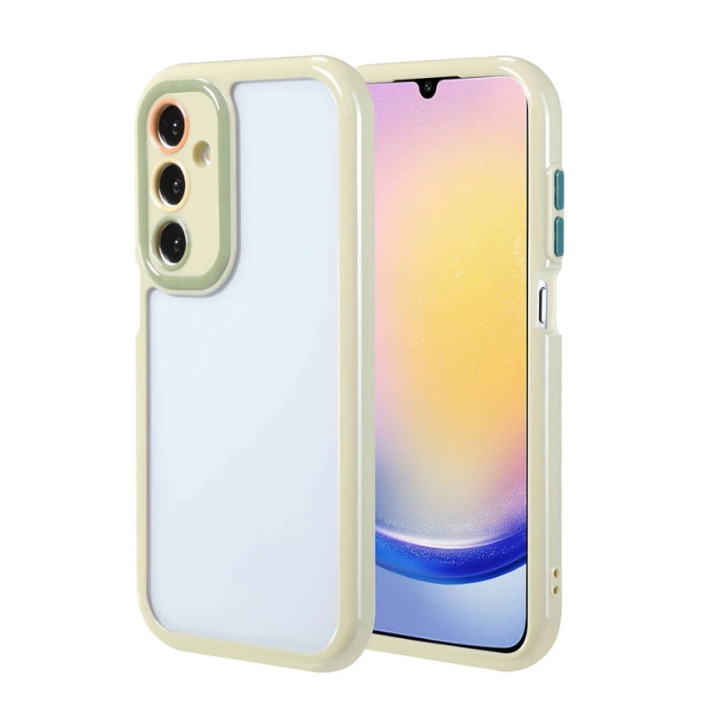 Galaxy A25 Kılıf Kamera Korumalı Renkli Kenar ve Çerçeve Tasarımlı Zore Vitamin Kapak