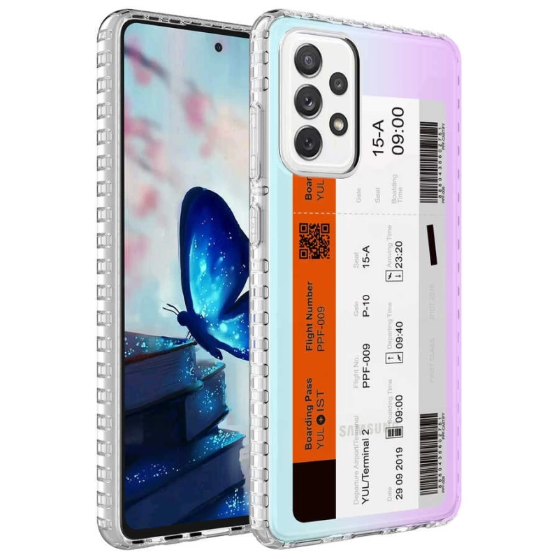 Galaxy A33 5G Kılıf Airbag Kenarlı Renkli Desenli Silikon Zore Elegans Kapak