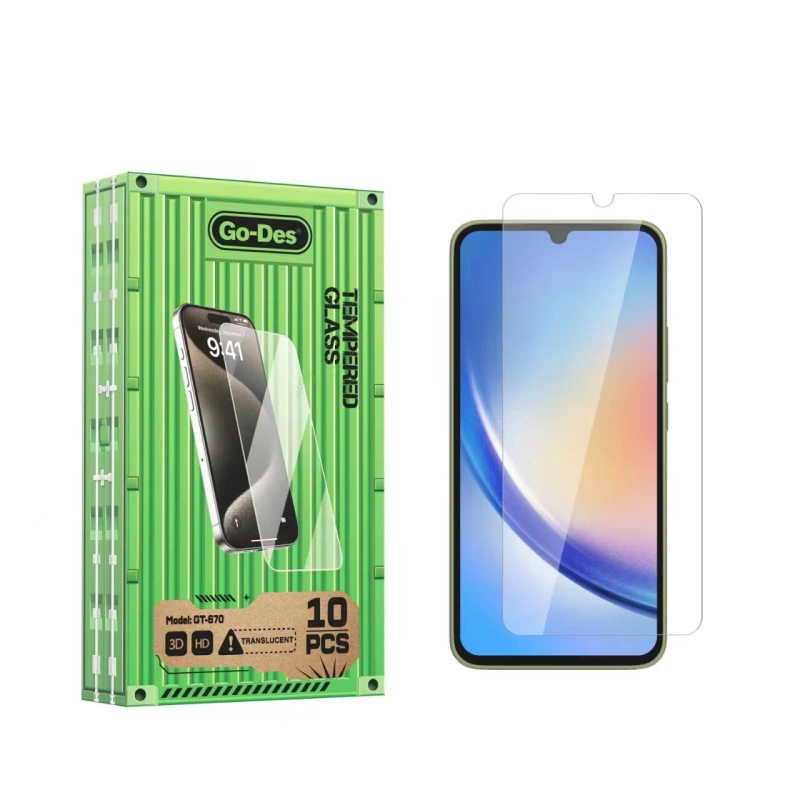 Galaxy A34 Go Des Parmak İzi Bırakmayan 9H Oleofobik Bom Glass Ekran Koruyucu 10 lu Paket