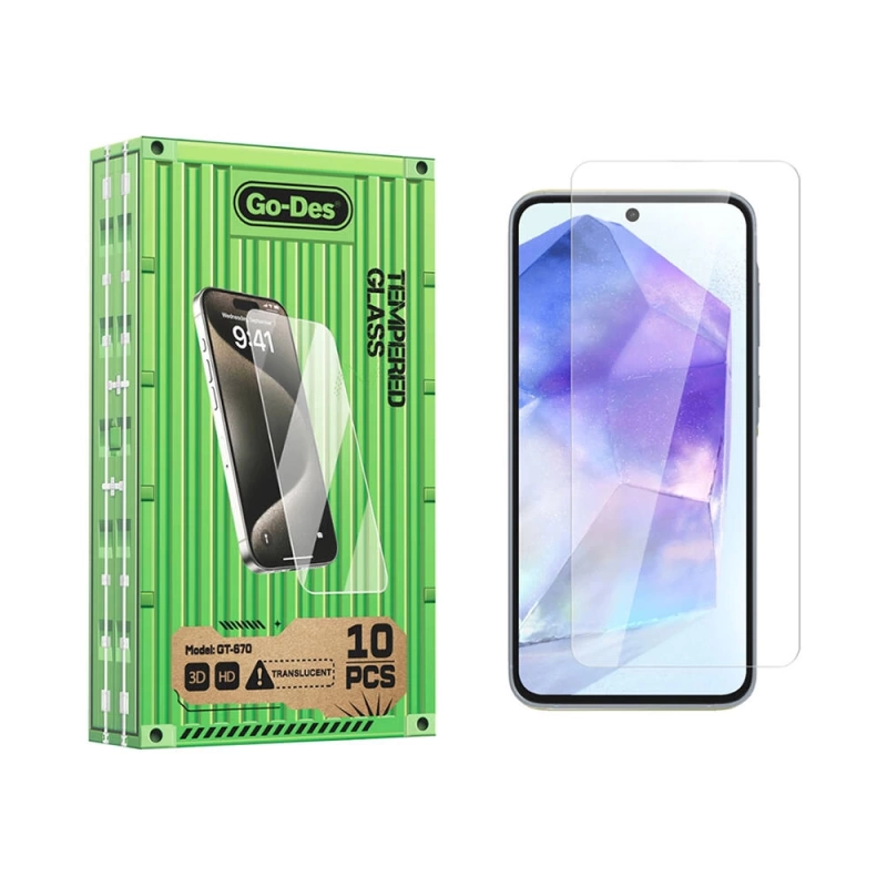 Galaxy A35 Go Des Parmak İzi Bırakmayan 9H Oleofobik Bom Glass Ekran Koruyucu 10 lu Paket