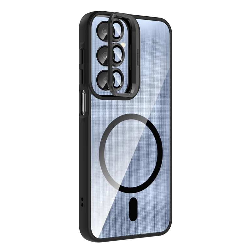 Galaxy A36 Kılıf Standlı ve Kamera Lens Hediyeli M-Safe Şarj Özellikli Zore Etro Kapak