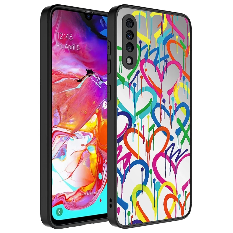 Galaxy A50 Kılıf Aynalı Desenli Kamera Korumalı Parlak Zore Mirror Kapak