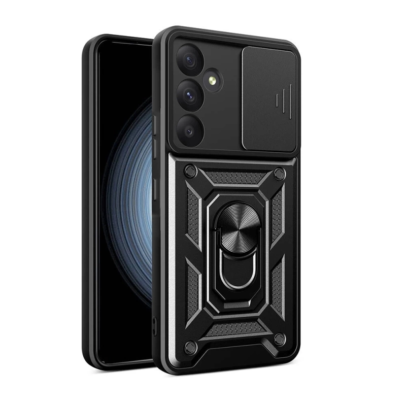 Galaxy A55 Kılıf Magnetik Standlı Kamera Korumalı Zore Sürgülü Vega Kapak