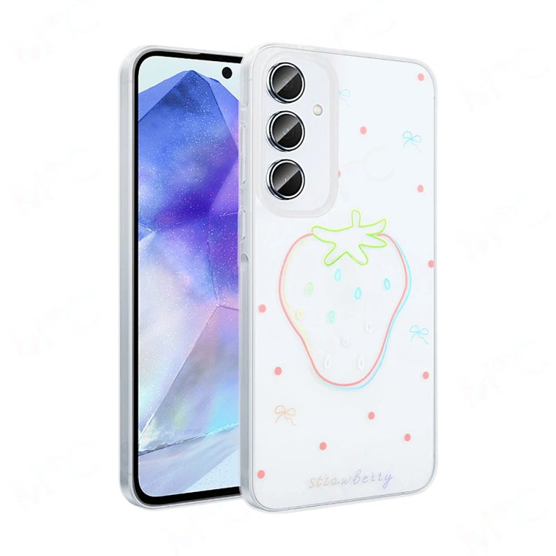 Galaxy A55 Kılıf Şeffaf Figürlü Zore Folk Sert Kapak