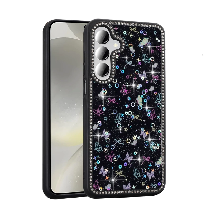 Galaxy A55 Kılıf Taşlı ve Simli Tasarım Zore Azra Kapak