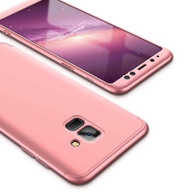 Galaxy A8 2018 Kılıf Zore 360 3 Parçalı Rubber Kapak