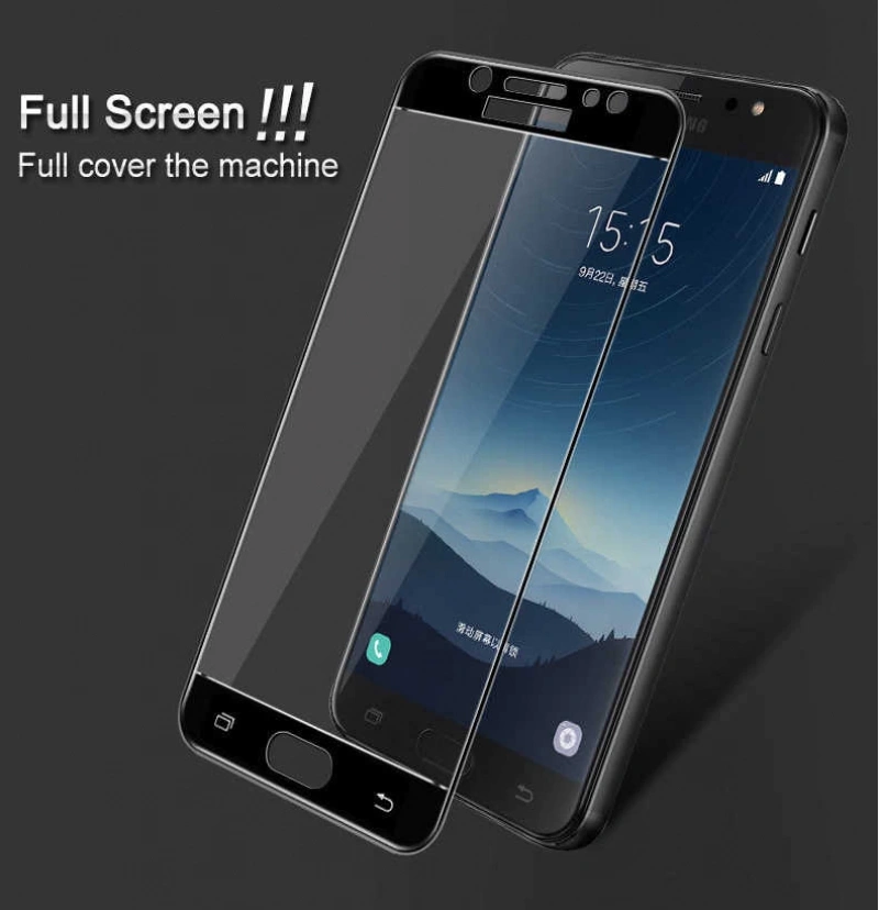 Galaxy C8 Zore Ekranı Tam Kaplayan Düz Cam Koruyucu