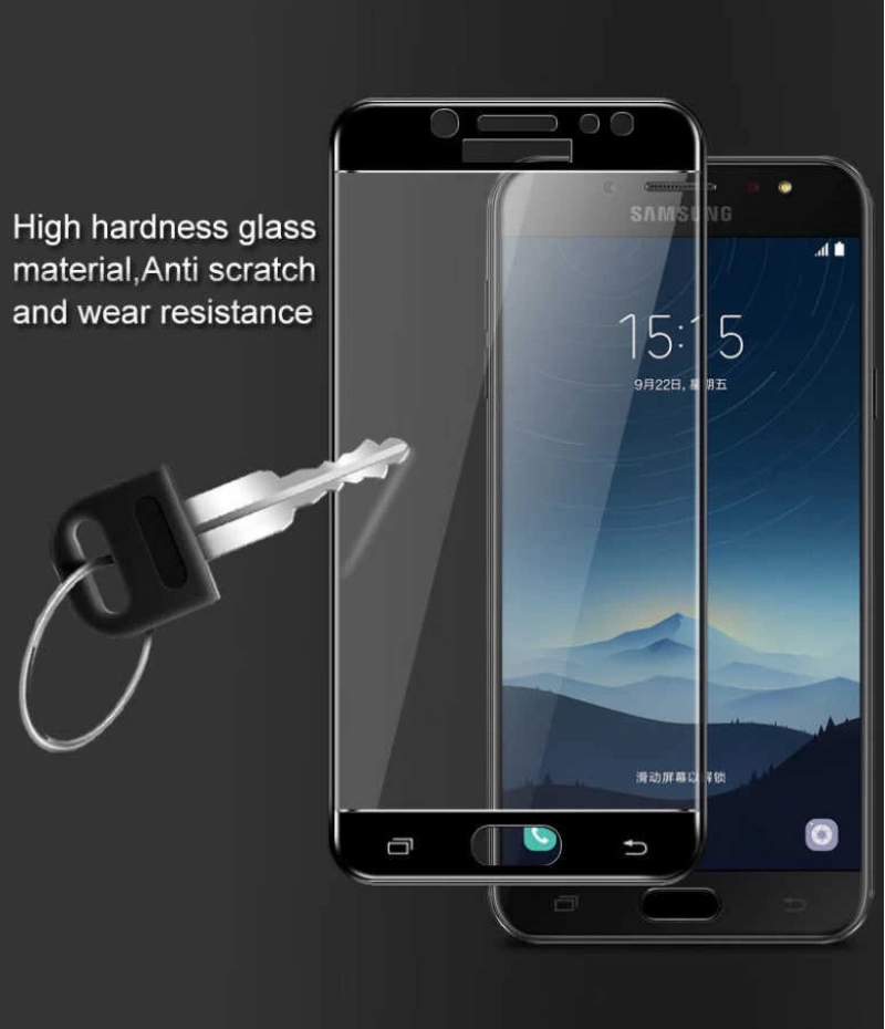 Galaxy C8 Zore Ekranı Tam Kaplayan Düz Cam Koruyucu