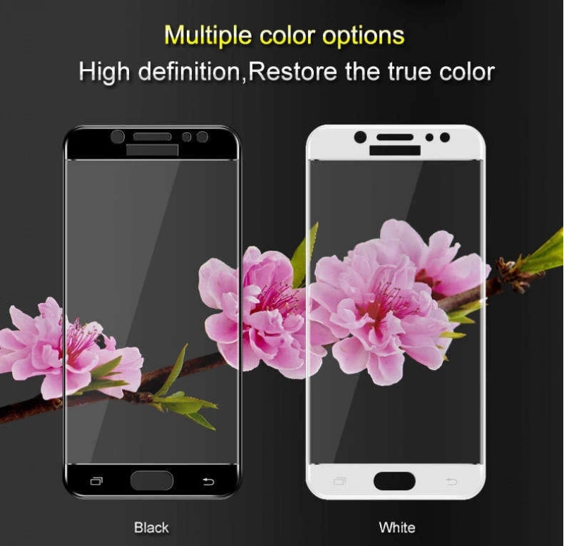 Galaxy C8 Zore Ekranı Tam Kaplayan Düz Cam Koruyucu