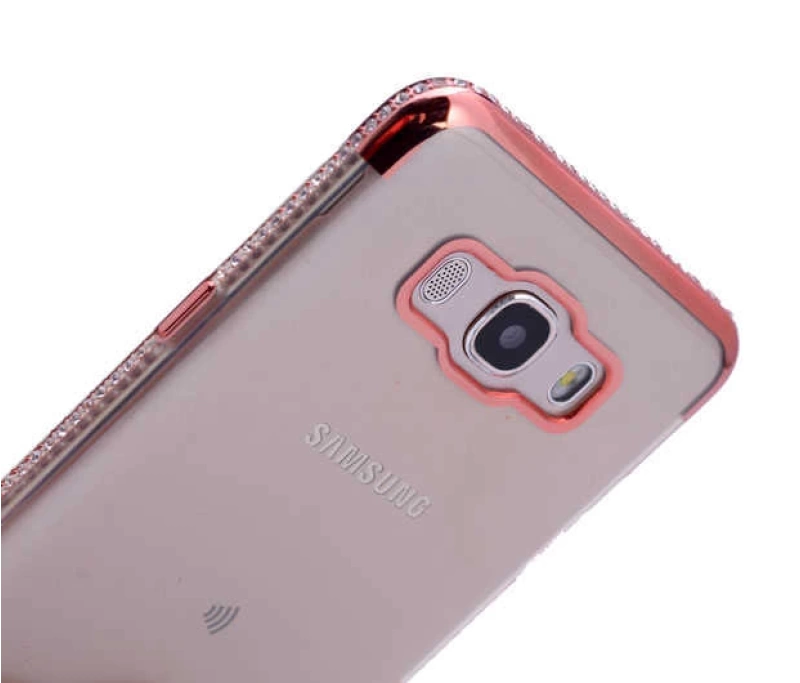 Galaxy J1 Mini Prime Kılıf Zore Kenarı Tek Sıra Taşlı Silikon