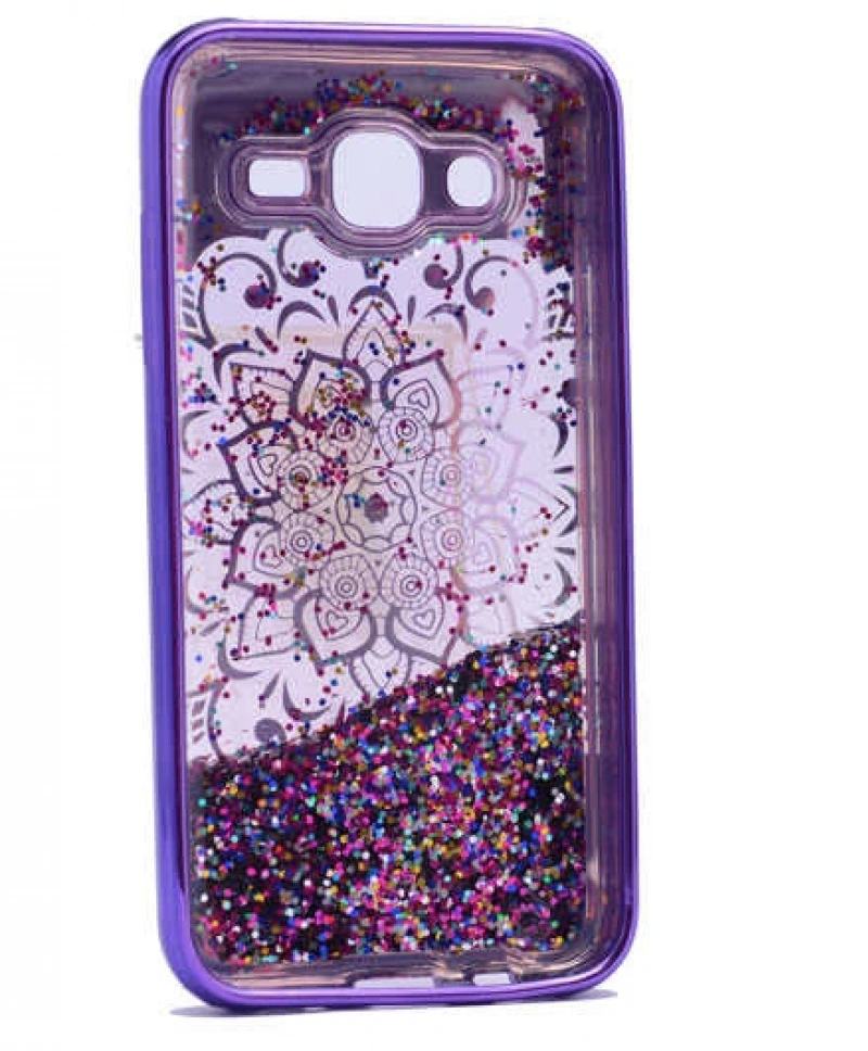 Galaxy J7 2016 Kılıf Zore Lazer Çiçekli Sıvılı Silikon