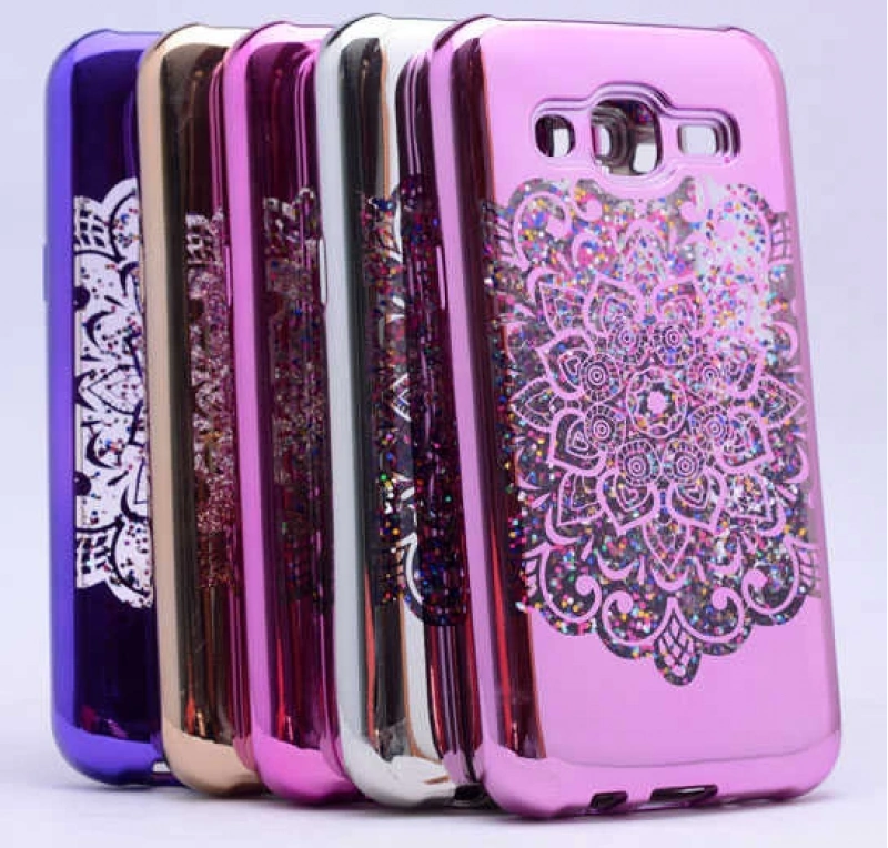 Galaxy J7 2016 Kılıf Zore Lazer Çiçekli Sıvılı Silikon