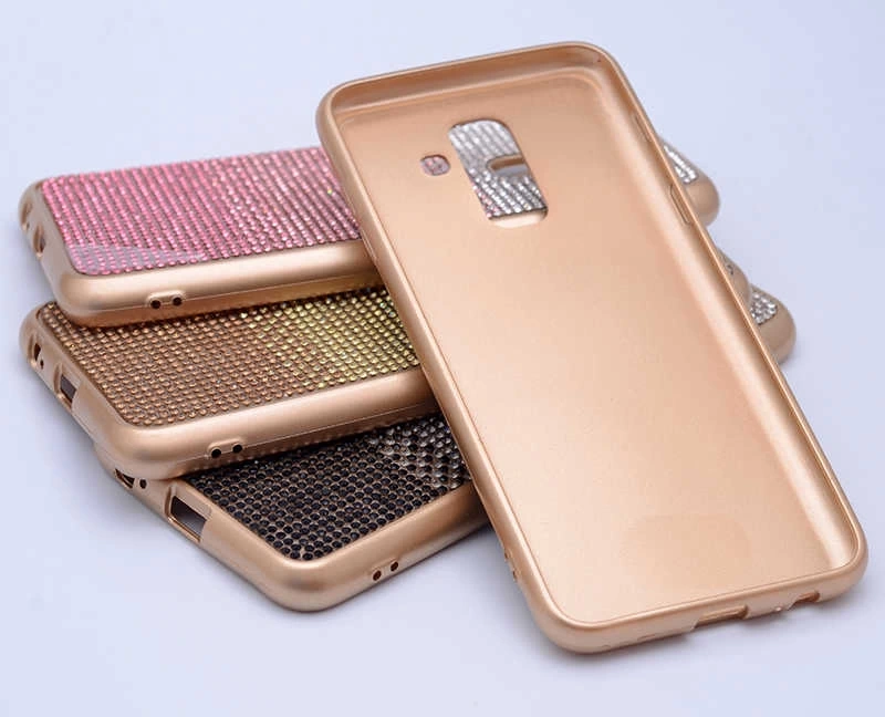 Galaxy J8 Kılıf Zore Mat Lazerli Taşlı Silikon