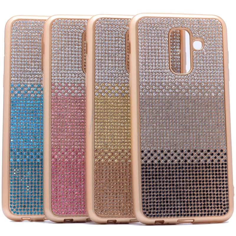 Galaxy J8 Kılıf Zore Mat Lazerli Taşlı Silikon