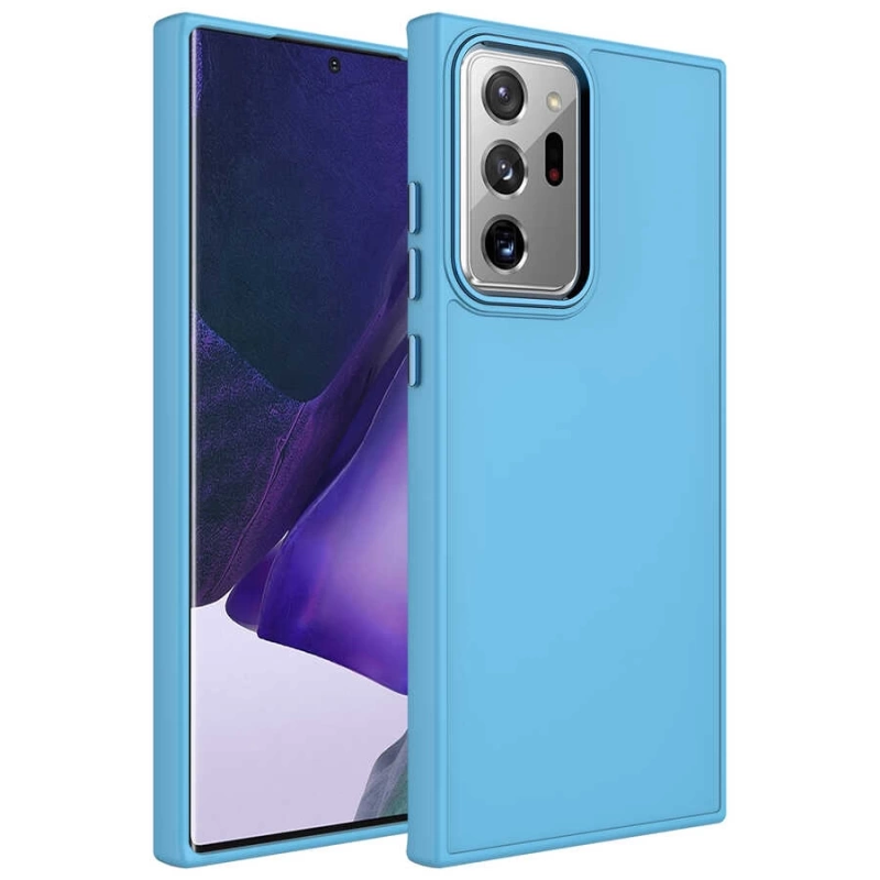 Galaxy Note 20 Ultra Kılıf Metal Çerçeve ve Buton Tasarımlı Silikon Zore Luna Kapak