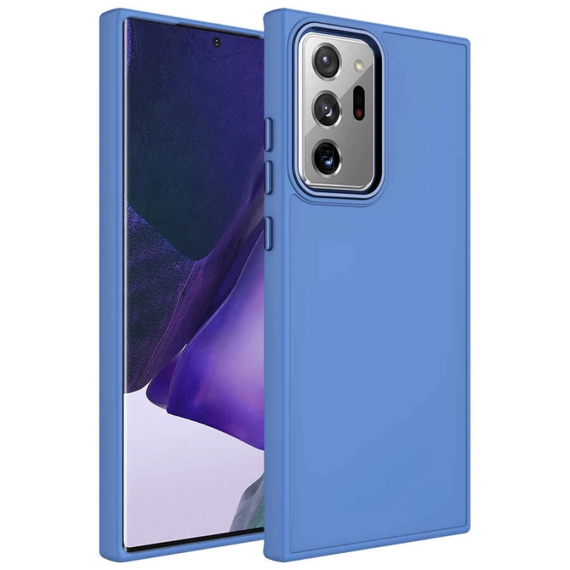 Galaxy Note 20 Ultra Kılıf Metal Çerçeve ve Buton Tasarımlı Silikon Zore Luna Kapak