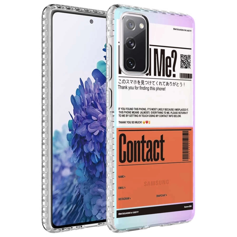 Galaxy S20 FE Kılıf Airbag Kenarlı Renkli Desenli Silikon Zore Elegans Kapak