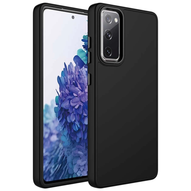 Galaxy S20 FE Kılıf Metal Çerçeve ve Buton Tasarımlı Silikon Zore Luna Kapak
