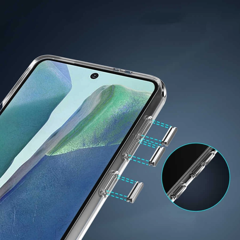 Galaxy S20 FE Kılıf Standlı Şeffaf Silikon Zore L-Stand Kapak