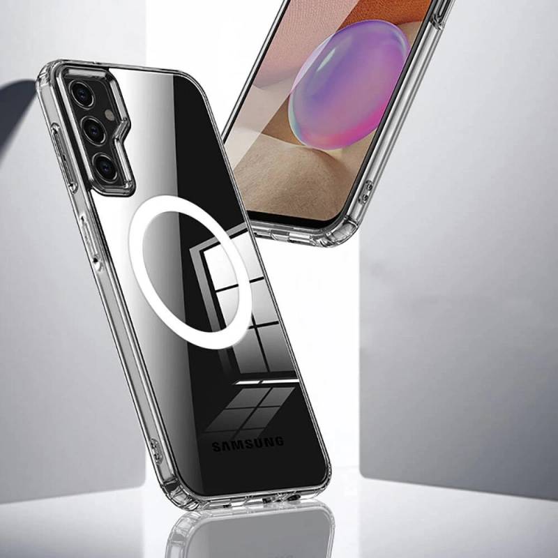 Galaxy S23 FE Kılıf Sert PC Arka Yüzey Wireless Şarj Özellikli Zore Flet M-safe Kapak