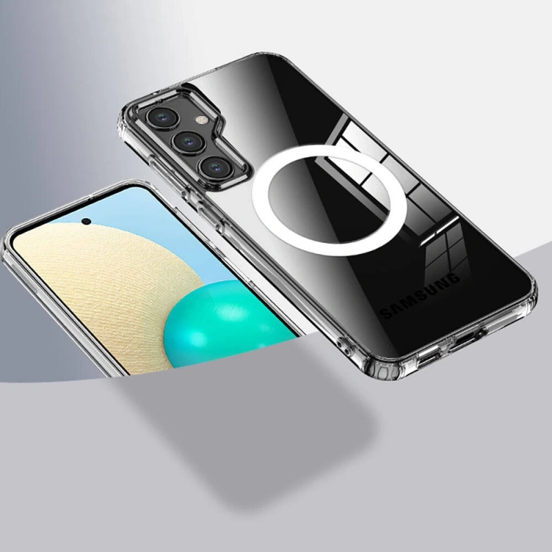 Galaxy S23 FE Kılıf Sert PC Arka Yüzey Wireless Şarj Özellikli Zore Flet M-safe Kapak