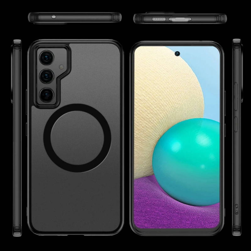 Galaxy S23 FE Kılıf Sert PC Arka Yüzey Wireless Şarj Özellikli Zore Flet M-safe Kapak