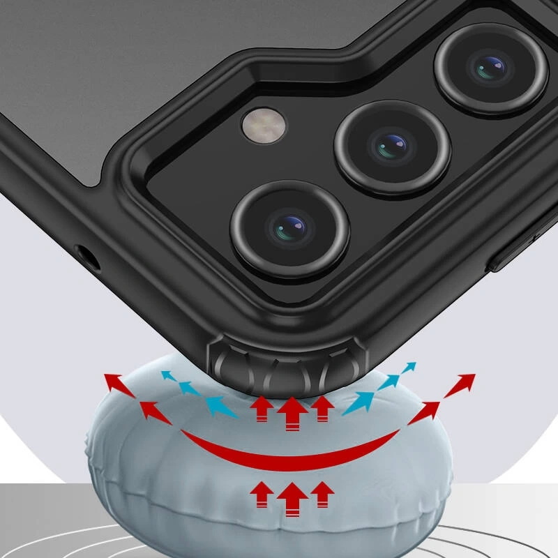 Galaxy S23 FE Kılıf Sert PC Arka Yüzey Wireless Şarj Özellikli Zore Flet M-safe Kapak