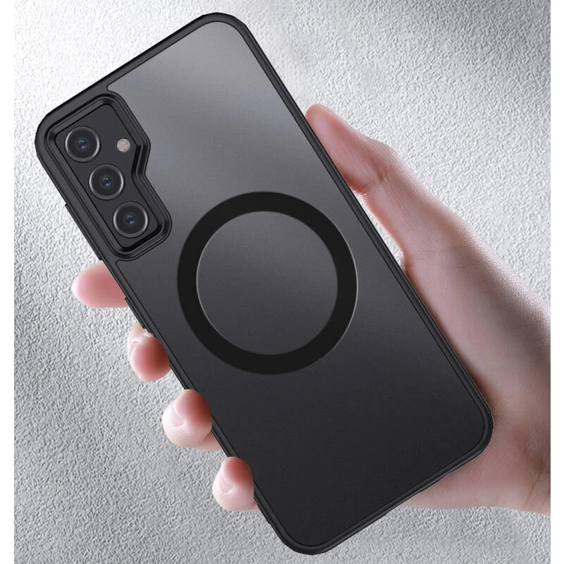 Galaxy S23 FE Kılıf Sert PC Arka Yüzey Wireless Şarj Özellikli Zore Flet M-safe Kapak